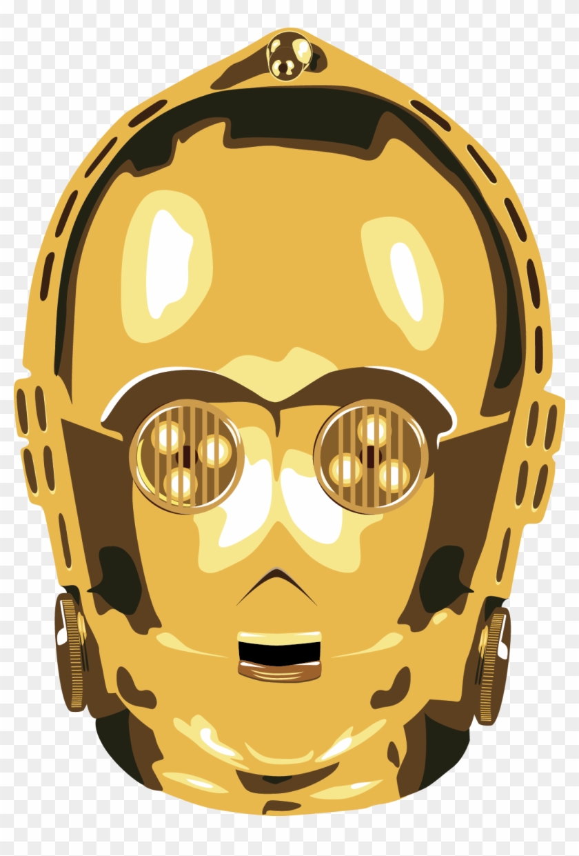 C3po Vector Drawing - C3po Head Transparent Clipart