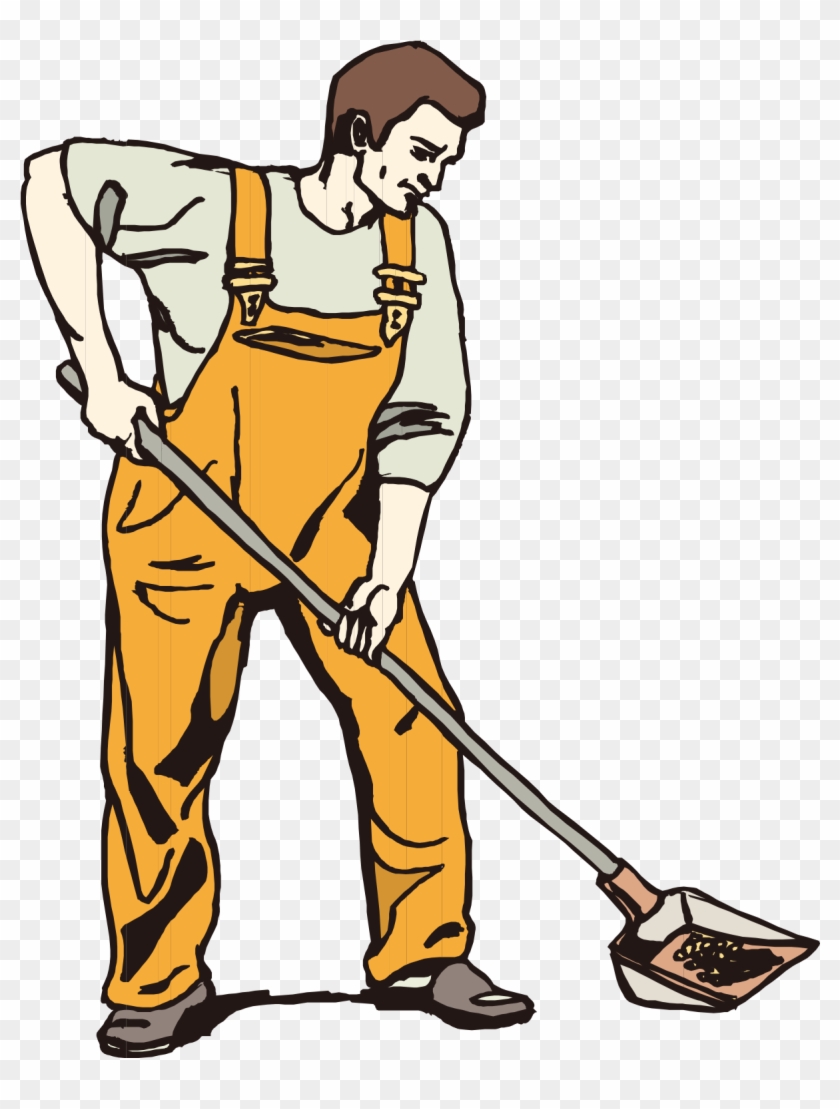 Shovel Snow Removal Clip Art Hand Painted - Swachh Bharat Man Clipart - Png Download #4070355