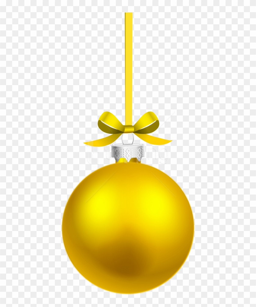 Free Png Yellow Hanging Christmas Ball Png Images Transparent - Hanging Gold Christmas Balls Clipart #4070364