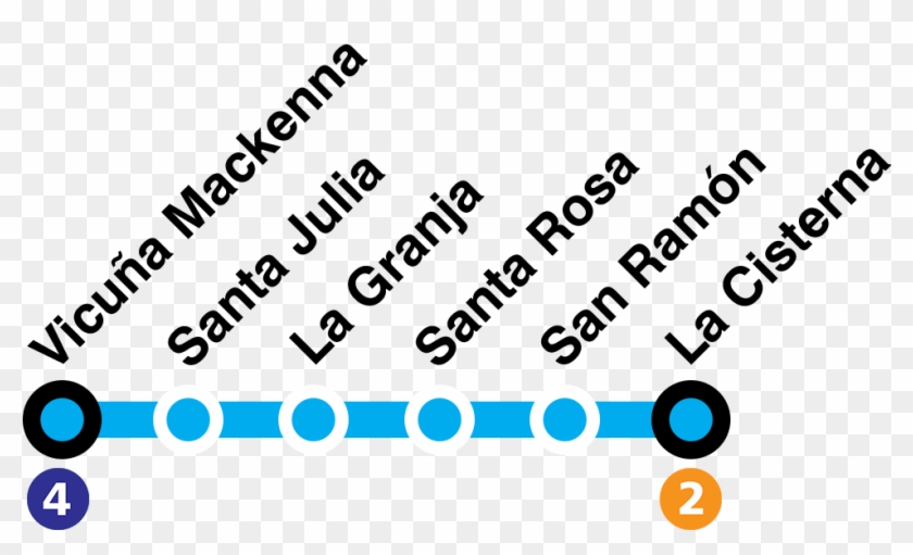 Mapa Línea 4a Metro De Santiago - Circle Clipart #4070389
