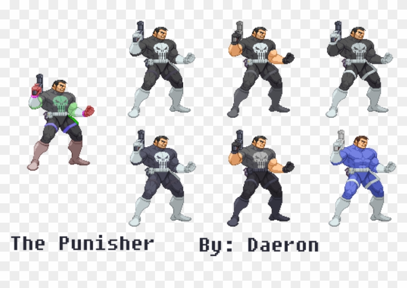 Page 2 The Pu10 - Punisher Sprite Sheet Clipart #4070428