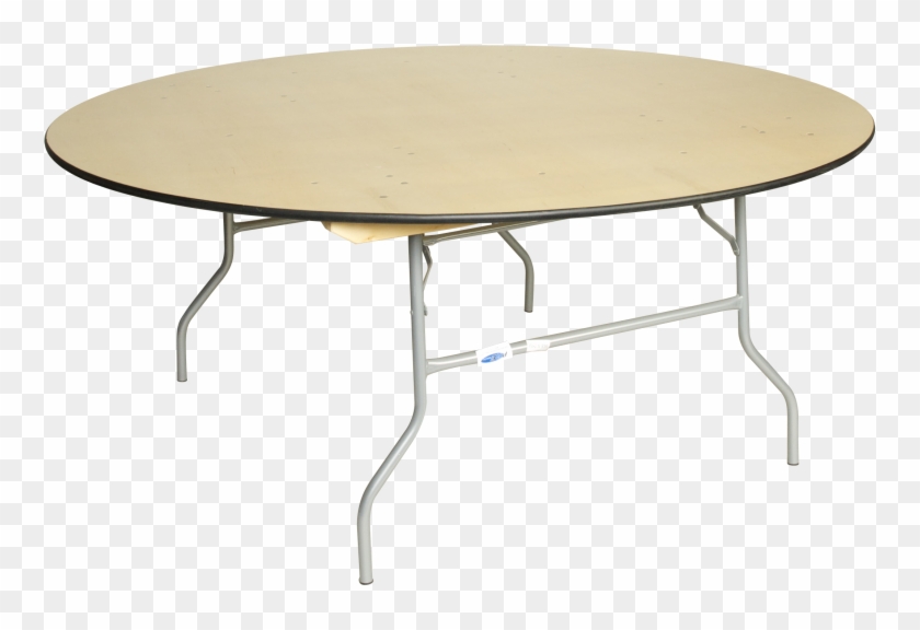 European Birch 72" Round Wood Banquet Folding Table - Coffee Table Clipart