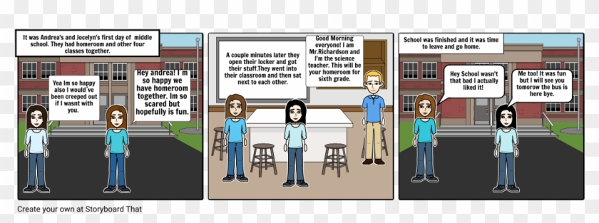 First Day Of Middle School - Cartoon Clipart