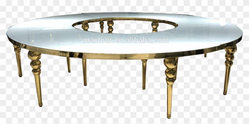 Popular Royal Fashion Half Moon Metal Legs Glass Top - Coffee Table Clipart #4071596