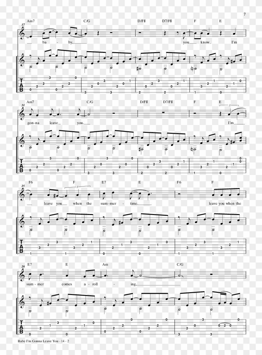Product Thumbnail 3 - Led Zeppelin Babe Im Gonna Leave You Sheet Music Clipart