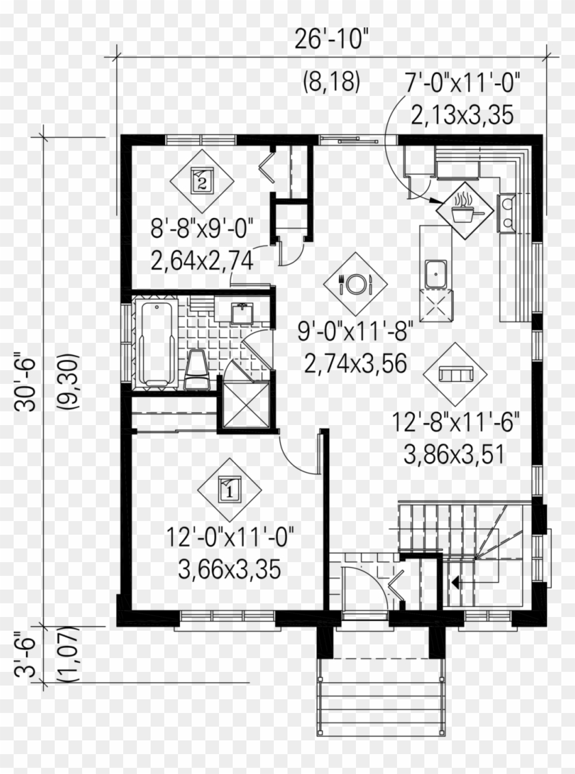 Contemporary Floor Plan - House Design Blue Print Clipart #4072012