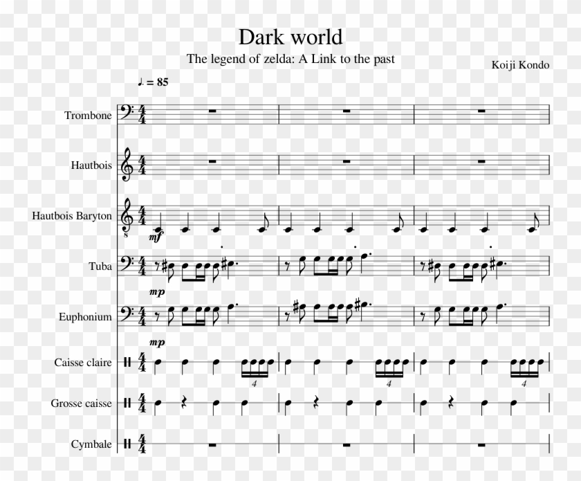 Dark World Sheet Music Composed By Koiji Kondo 1 Of - Sheet Music Clipart