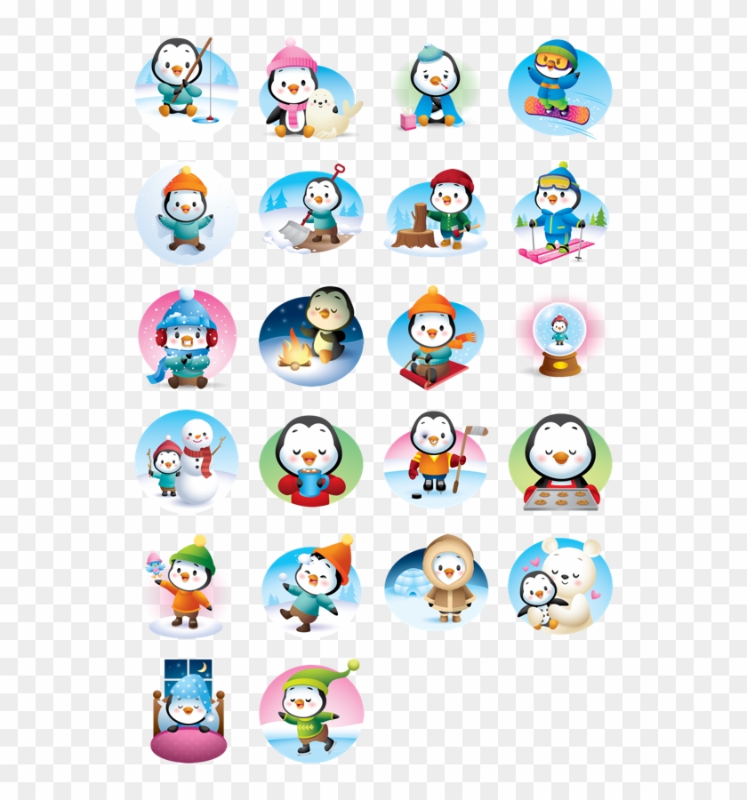Stickers Are Illustrations Or Animations Of Characters - Waddles Winter Facebook Stickers Clipart #4072894