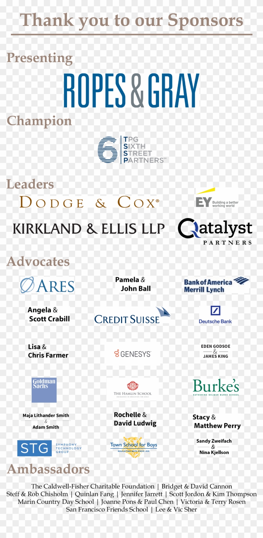 Sgtcsponsors3-27a - Ropes & Gray Clipart