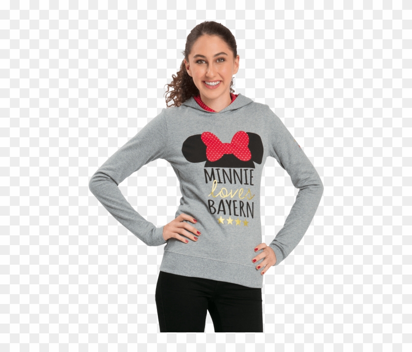 Hoodie Lady Disney Minnie Mouse - Long-sleeved T-shirt Clipart #4074049