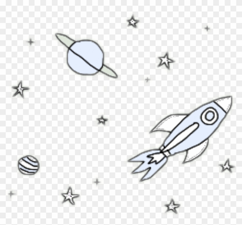 Planets Aesthetic Space Tumblr Sticker By H - Aesthetic Rocket Clipart #4078482