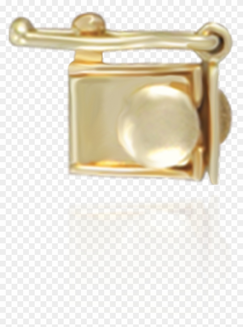 Open Top Box Clasps With Push Button - Brass Clipart #4078516