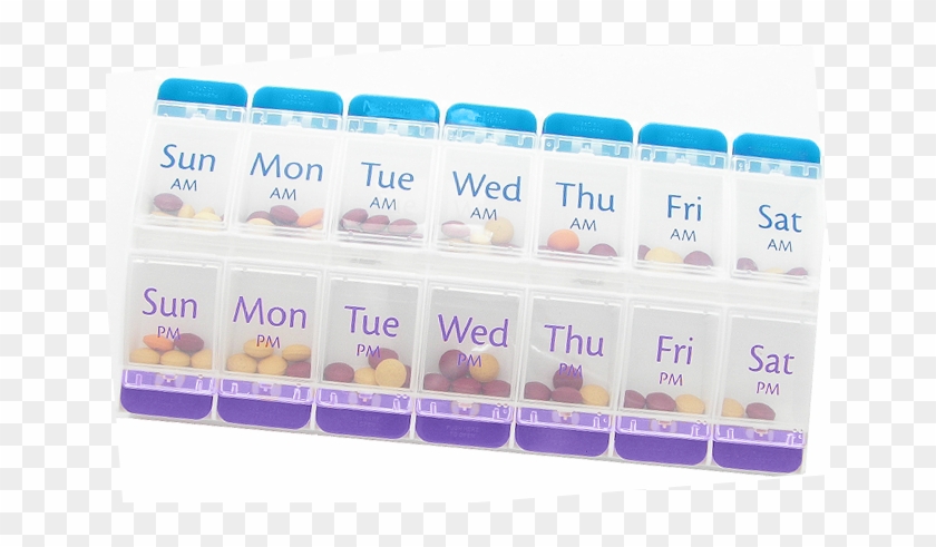 Push-button Am/pm Weekly Pill Planner - Box Clipart #4079922