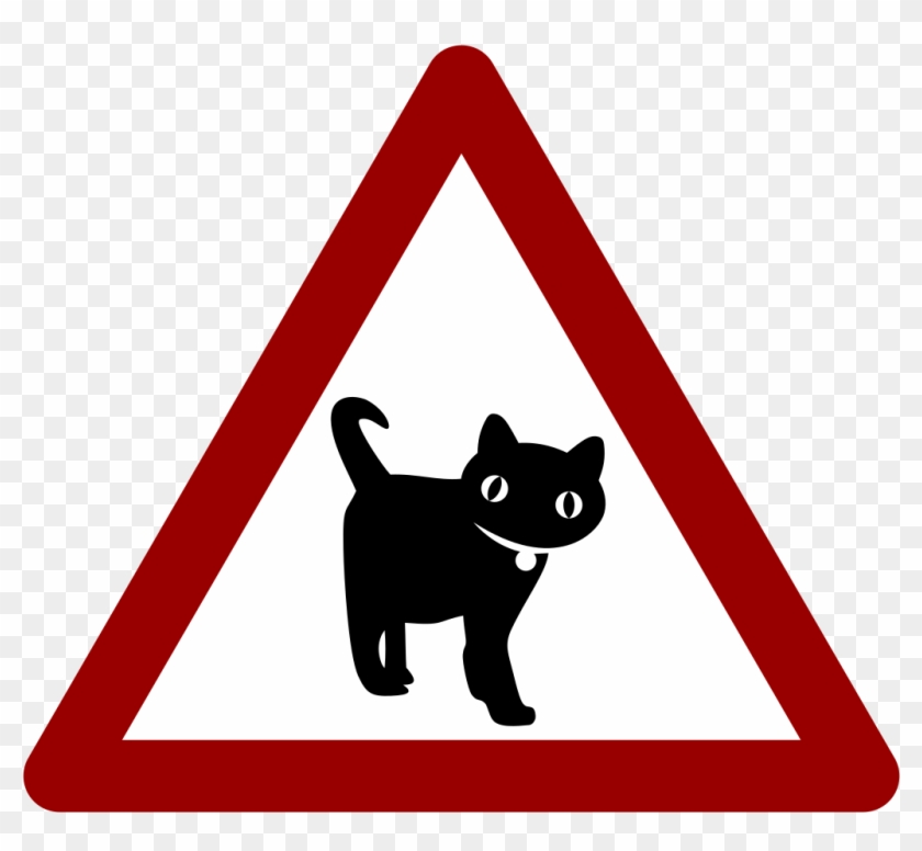 Taiwan Road Sign W37 Cat Walking - Traffic Signs School Zone Clipart