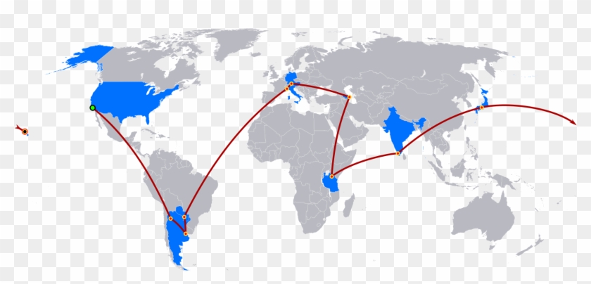 The Amazing Race 20 Map - Us And Argentina Map Clipart