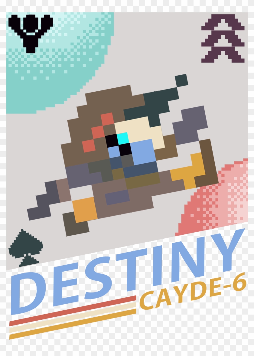 Cayde-6 Pixel Art Style Shirt - Poster Clipart #4083589