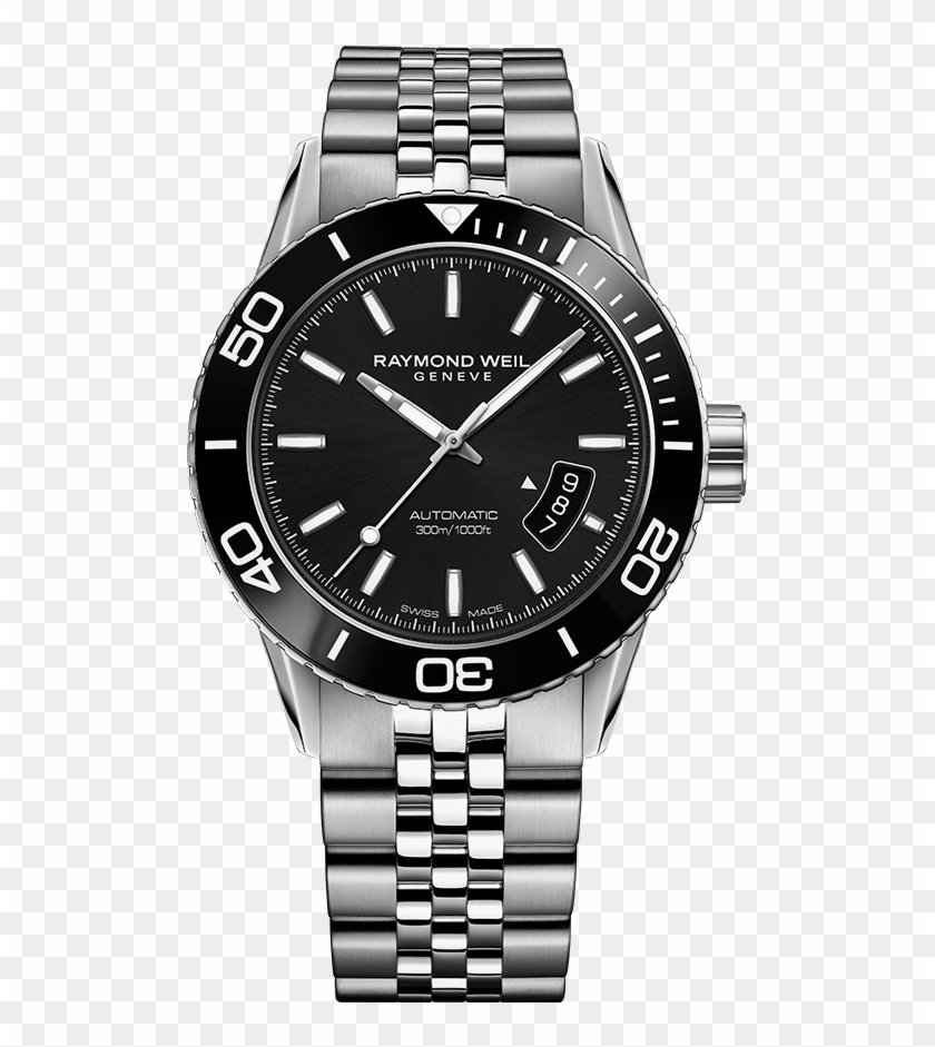 Raymond Weil Freelancer Men's Black Steel Diver Watch - Raymond Weil Freelancer 2710 Clipart #4083829