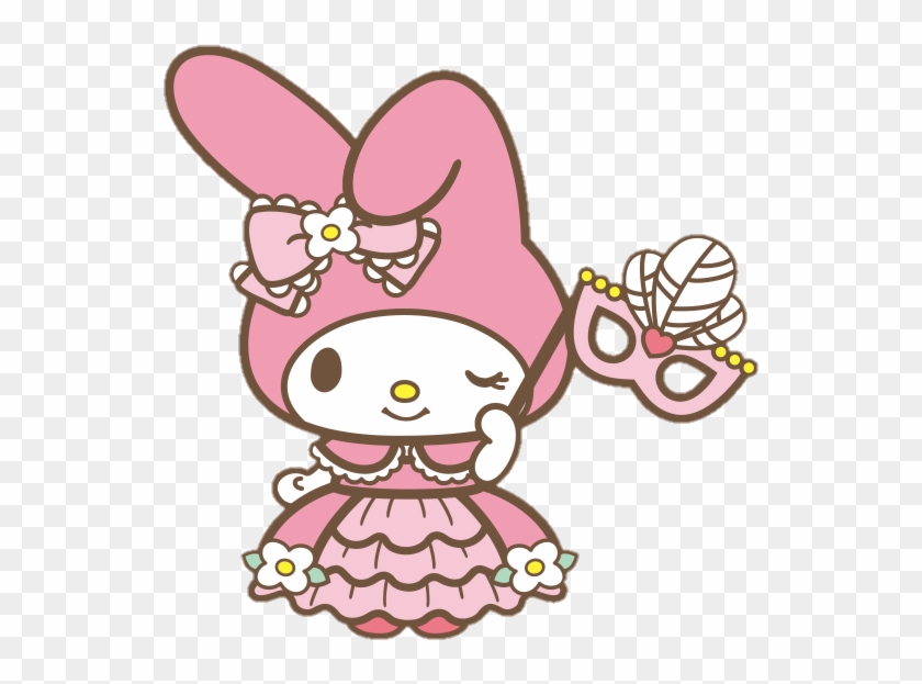 #sanrio #mymelody #cute #princess #mask #flower #ribbon - Cartoon Clipart #4083934