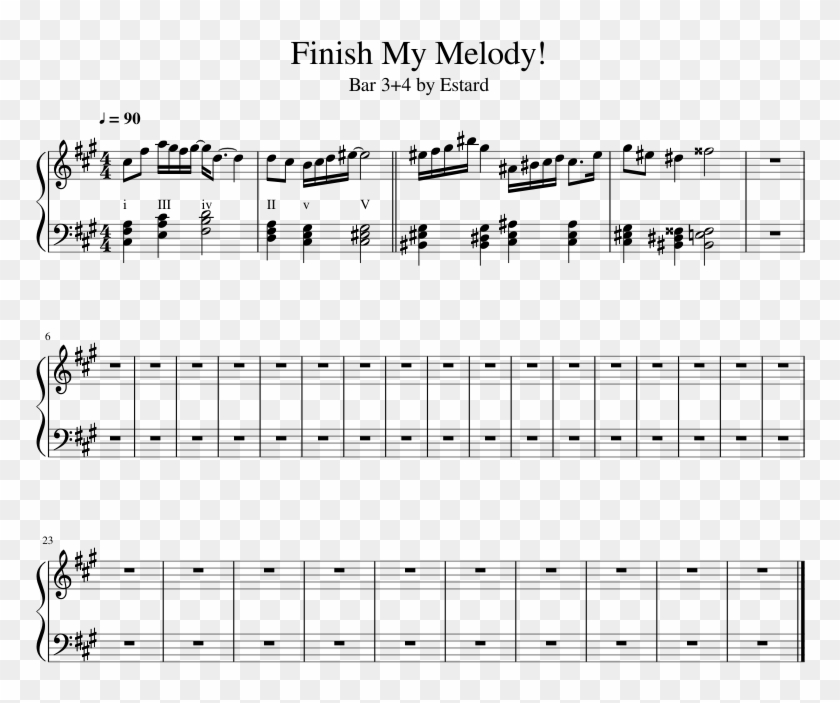 Finish My Melody Sheet Music 1 Of 1 Pages - Tom Nook Theme Sheet Music Clipart