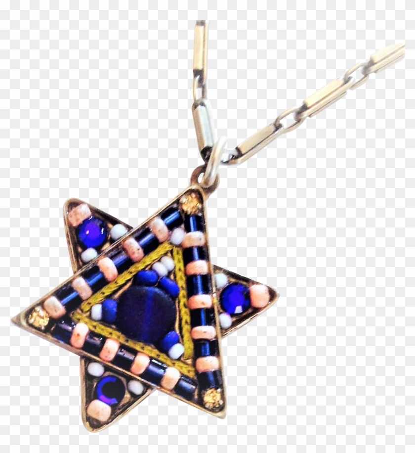 Vintage Colorful Star Of David Swarovski Crystals And - Locket Clipart #4084435