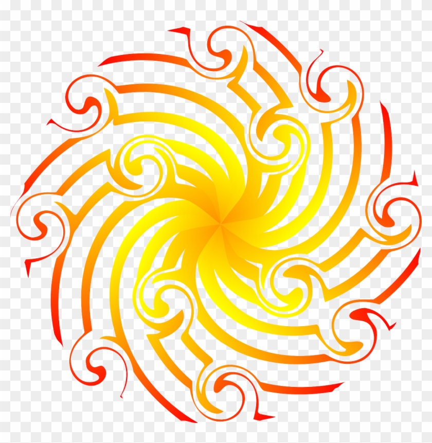 Sun Flower Spiral - Amarelo Espiral Png Clipart #4084560