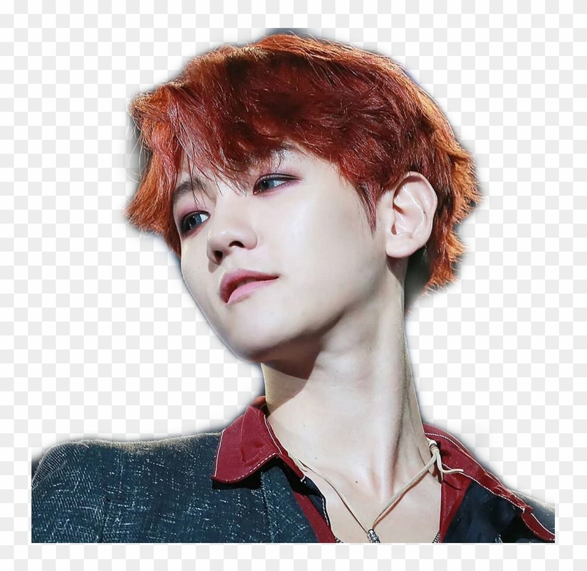 Baekhyunee Exo Baekhyun Exo Freetoedit - Baekhyun Red Hair Hd Clipart #4084670