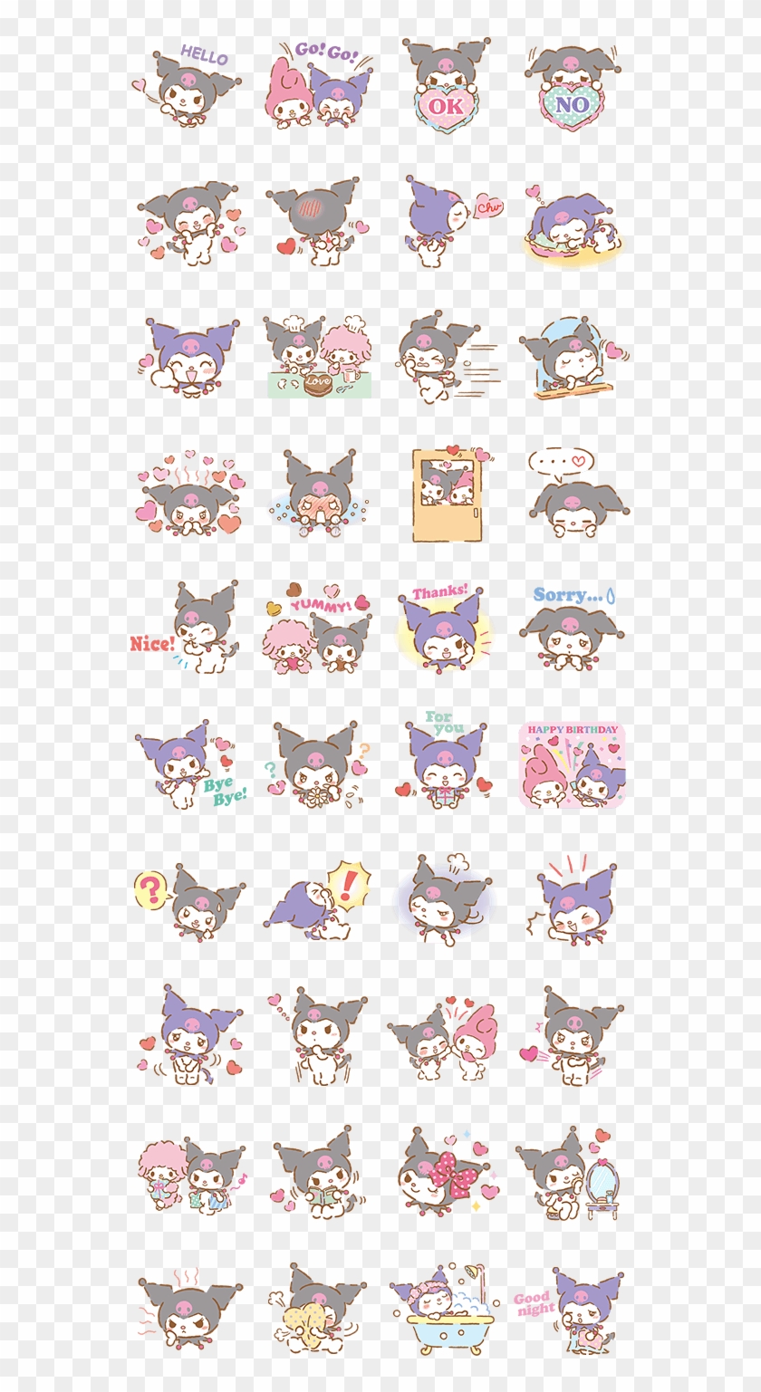 Unnamed File - We Love Kuromi Stickers Line Clipart