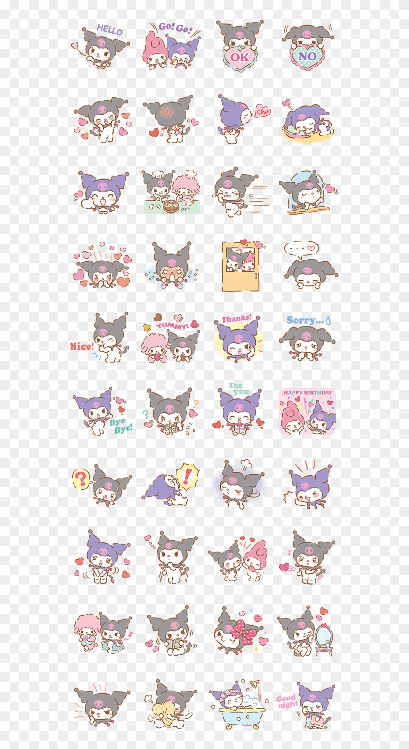 Unnamed File - We Love Kuromi Stickers Line Clipart