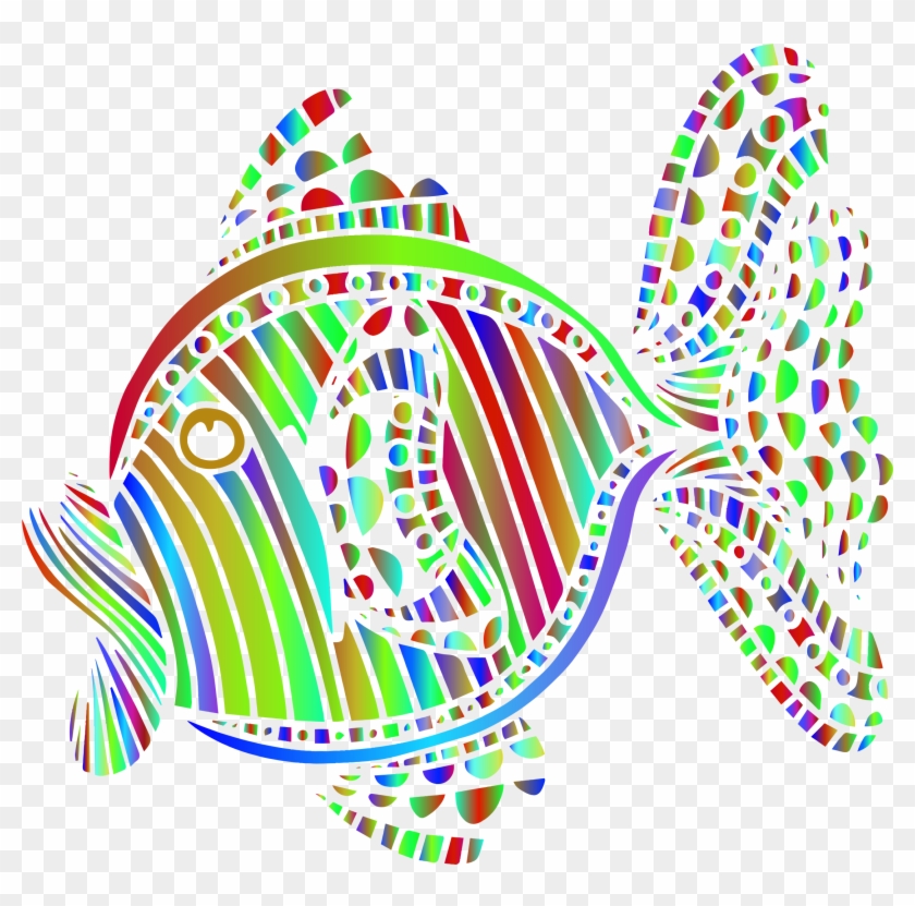 Colorful Fish Icons Png Free And Downloads - Line Drawing Fish Abstract Clipart
