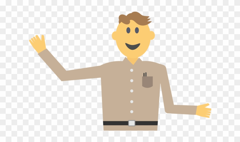 Person Smiling And Waving - Illustration Clipart #4088309