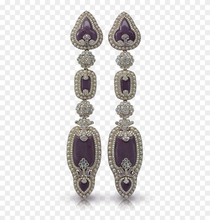 Fabergé Scheherazade Long Earrings Features Lilac Jasper, - Earrings Clipart