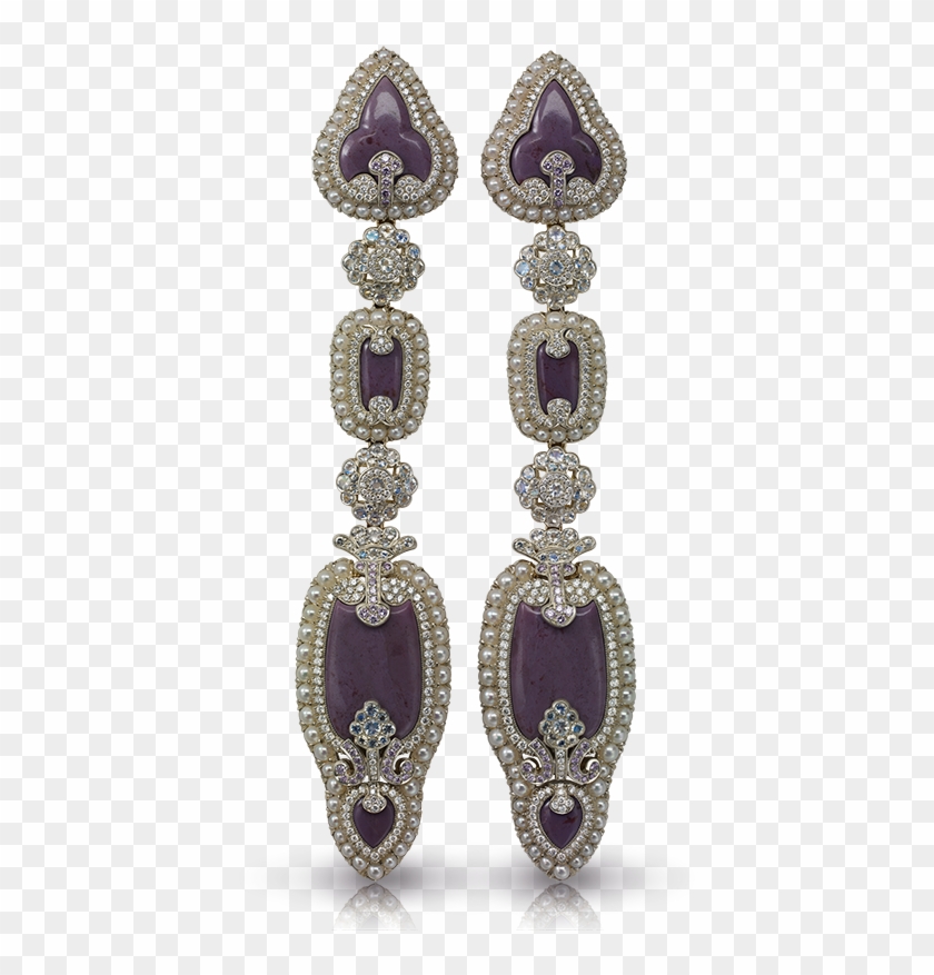 Fabergé Scheherazade Long Earrings Features Lilac Jasper, - Earrings Clipart #4089482