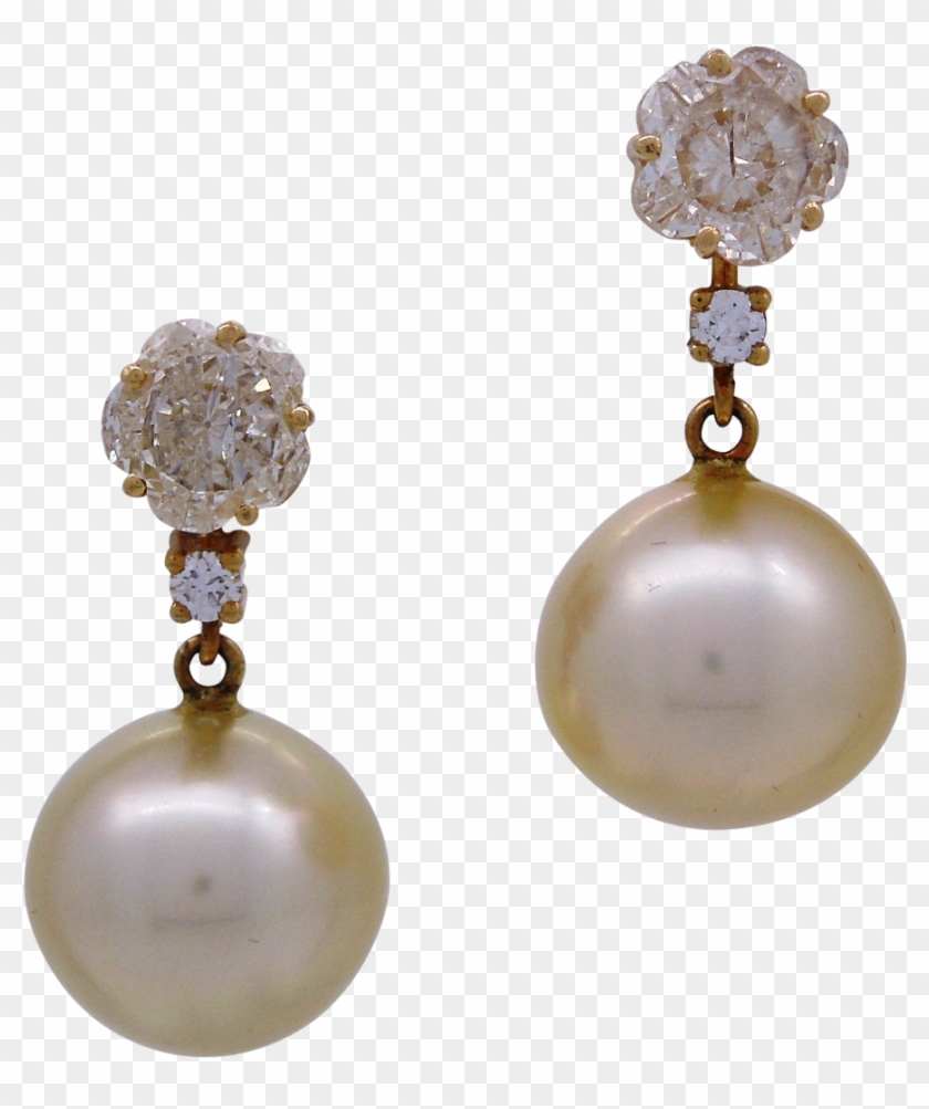 Detachable Diamonds With Pearl Drops - Earrings Clipart #4089663