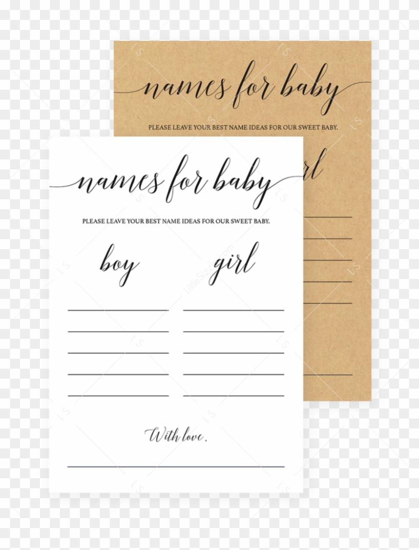 Printable Baby Name Suggestion Cards Instant Download - Baby Name Suggestion Cards Clipart #4091045