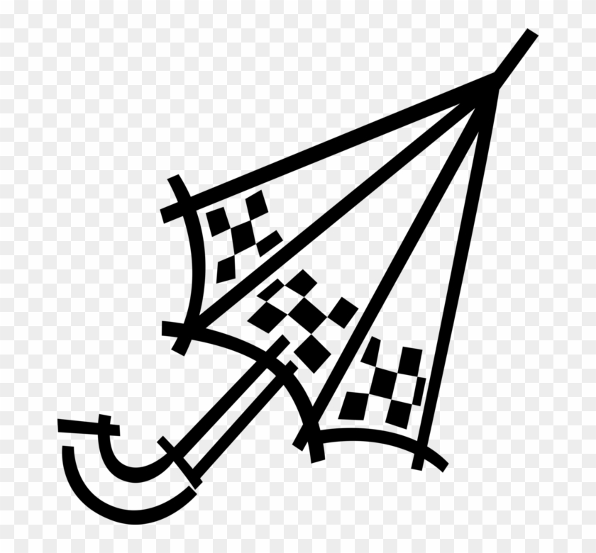 Vector Illustration Of Closed Umbrella Or Parasol Rain - Illustration Clipart