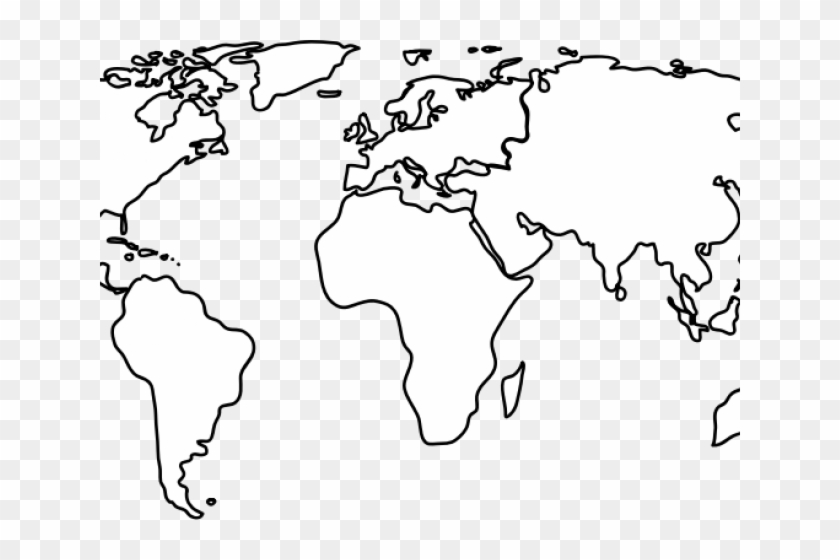 World Map Clipart Flat - White World Map Vector Png Transparent Png #4093697