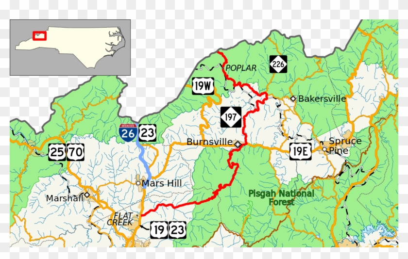 Nc 197 Map - Nc Highway 197 Clipart