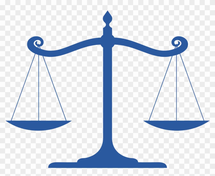 Balanced Scale Of Justice - Scales Of Justice Blue Clipart #4094561