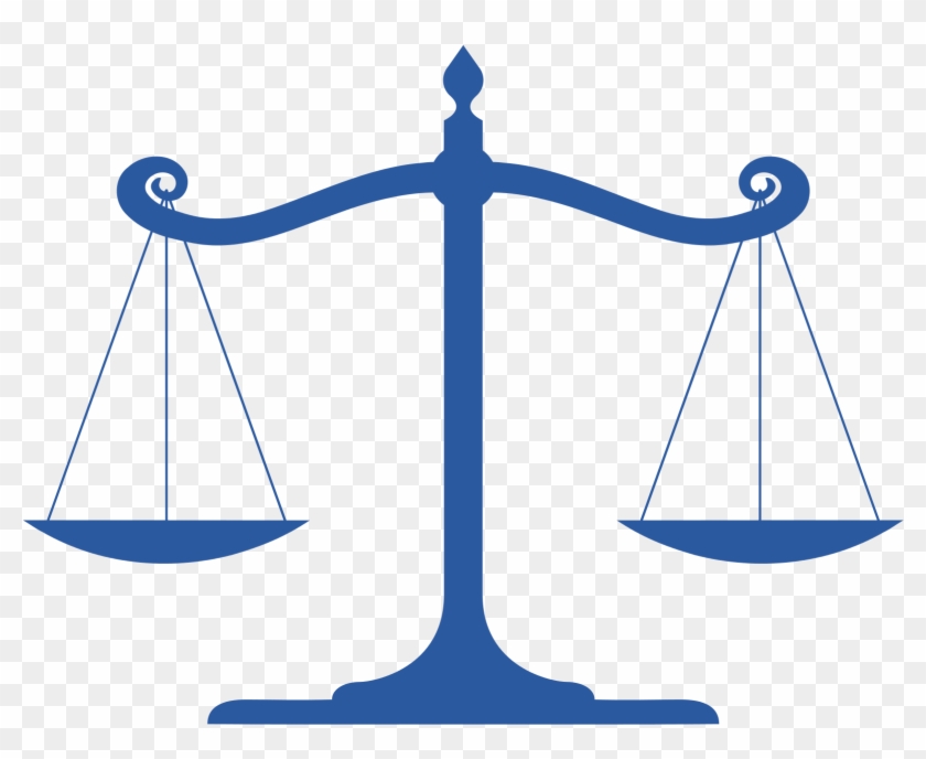 Balanced Scale Of Justice - Scales Of Justice Blue Clipart #4094561