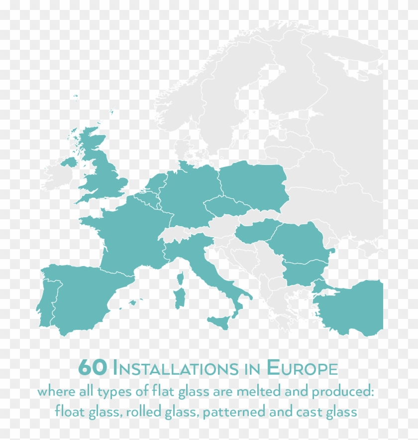 Today, Almost All Flat Glass Is Manufactured By Means - Map Clipart #4095044