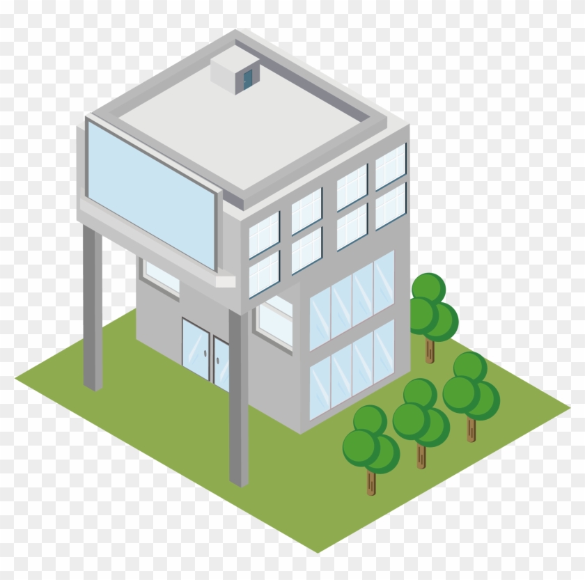 5d White High Rise Architectural Scene Ai Vector 2 - House Clipart #4095209