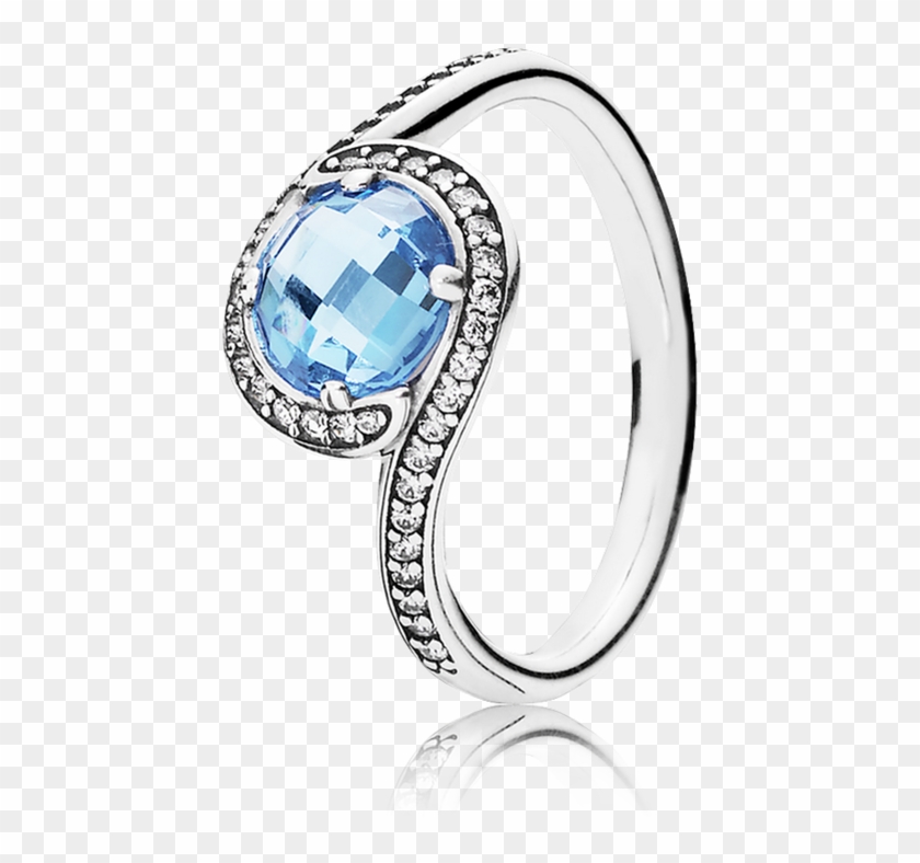 Radiant Embellishment Ring, Sky-blue Crystal & Clear - Pandora Ring Blue Stone Clipart