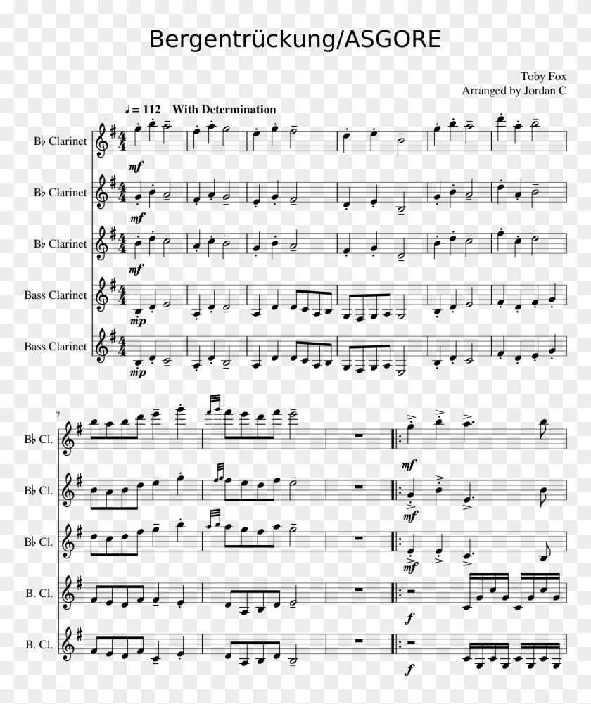 Bergentrückung/asgore Sheet Music Composed By Toby - Your Reality Sheet Music Flute Clipart
