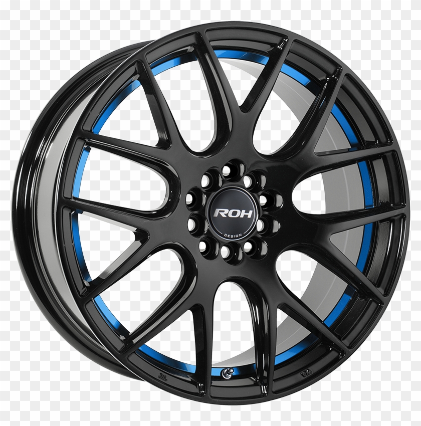 Roh Evolution R Matt Black Red Ring Wheels Car Clipart