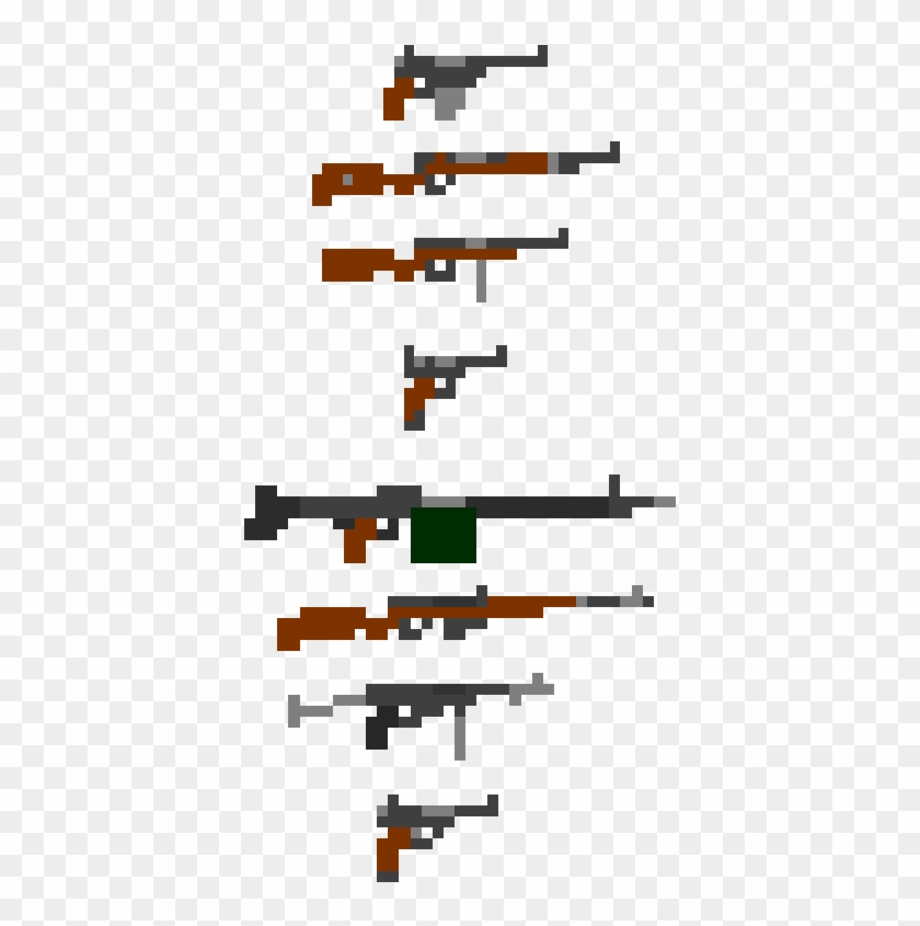 Guns Dots Game, Sprites, Pixel Characters, Pixel Design, - Weapon Small Pixel Art Clipart