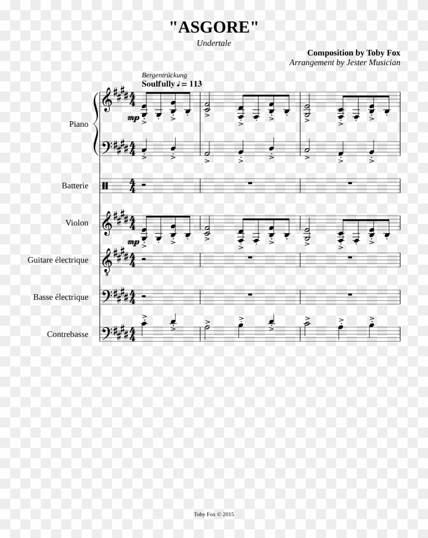 Undertale Asgore - Sheet Music Clipart #4096679