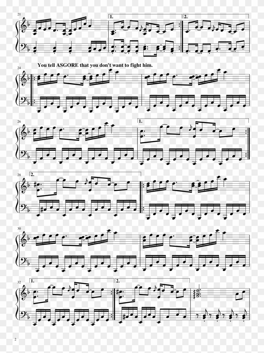 Bergentrückung & Asgore Sheet Music Composed By Toby - Pentagrama De Bergentrückung Piano Clipart #4096719