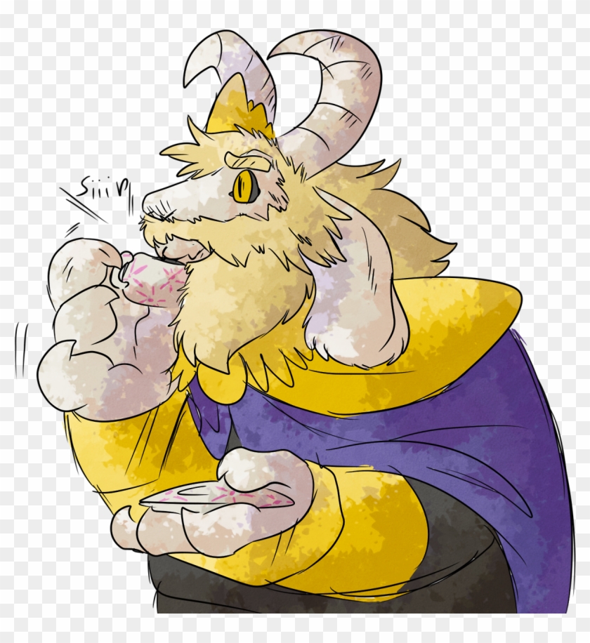 View Samegoogleiqdbsaucenao Asgore Sips Tea , - Cartoon Clipart