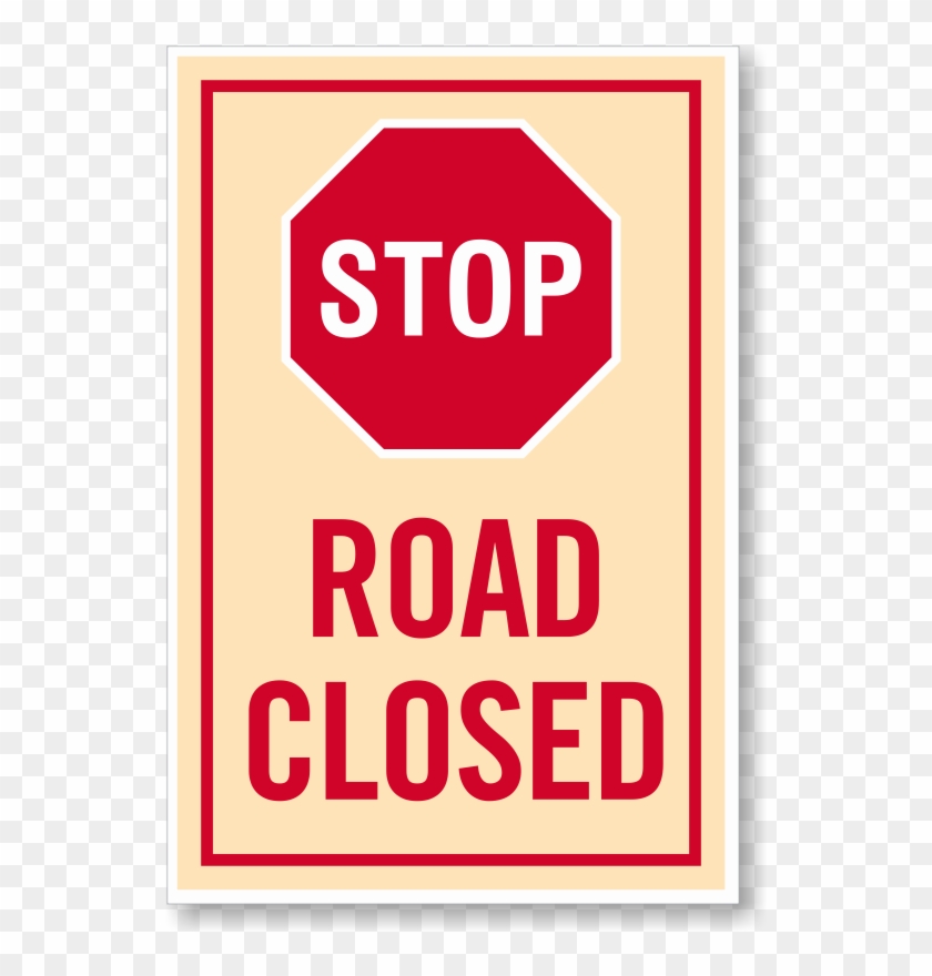 Road Closed Sign - Stop Clipart