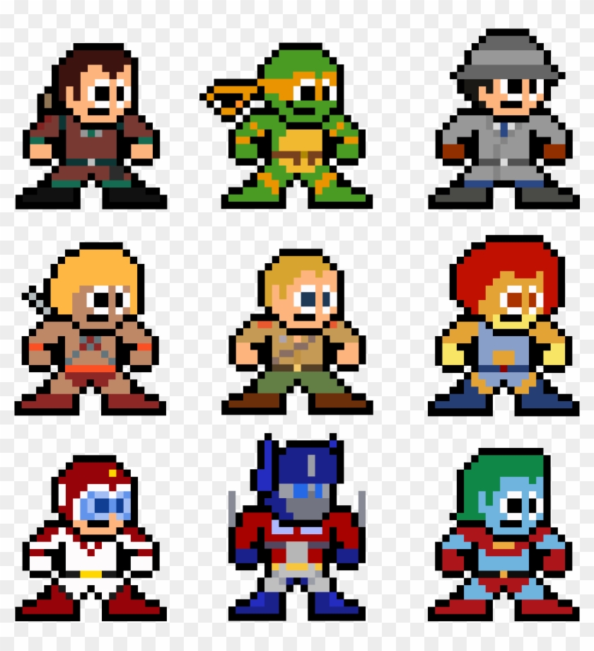 8-bit 80s Cartoon Heroes - 8 Bit Cartoon Clipart #4097137